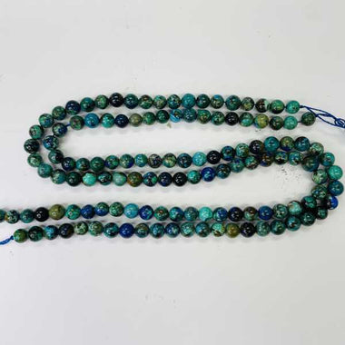 Azurite ''A'' Round Crystal 6mm Bead 15 inch strand - Beadsy Beads