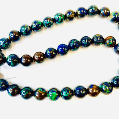 Azurite Round Crystal 8mm Bead 15.5 inch strand - Beadsy Beads