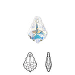 Swarovski Crystals Pendant, Crystal AB, 16x11mm faceted baroque pendant (6090).