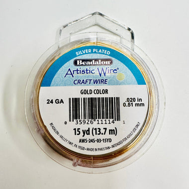 Beadalon Artistic Wire Craft Wire (Gold Colour) - 24 Gauge - Beadsy Beads