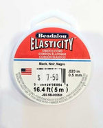 Beadalon Elasticity Black 0.5mm - 5m Roll - Beadsy Beads