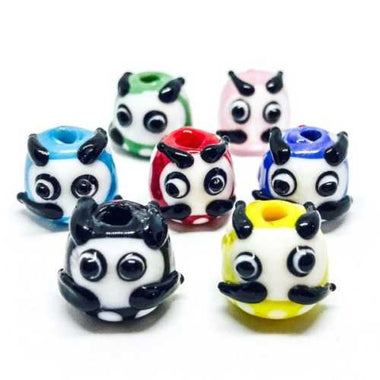 Handmade glass beads panda shape