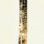 Black Rutilated Quartz Crystal Faceted Beads Cube 4mm - 15.5in Strand - Beadsy Beads