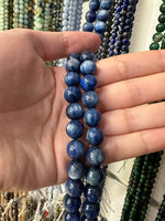 Blue Kyanite Round Crystal Beads 10mm - 15.5 inches strand - Beadsy Beads