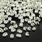 Brass Crimp Beads Covers, Nickel Free 4mm silver Plated 20pcs - Beadsy Beads