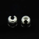 Brass Crimp Beads Covers, Nickel Free 4mm silver Plated 20pcs - Beadsy Beads