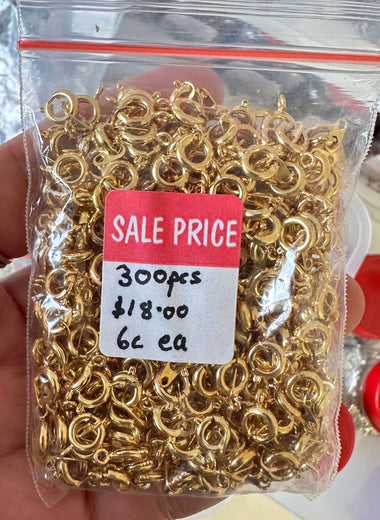 Bulk Sale! Gold Plated Bolt Ring Clasp Set 300pcs - Beadsy Beads