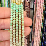 Burmese Jade Crystal Round Faceted Beads 4mm - 15.5" Strand - Beadsy Beads