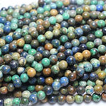 7.5-8mm Authentic! Natural Chrysocolla Azurite Gemstones Beads Round- 12 pcs
