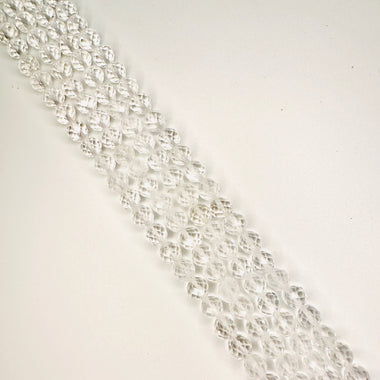 Clear Quartz Crystal Strand 15.5 inches 6mm faceted round bead - Beadsy Beads