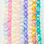 Coloured Selenite Crystal Gemstone Beads Round - 8mm | 15.5in Strand (choose colour) - Beadsy Beads