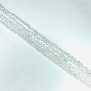 Crystal Clear Quartz Strand 15.5 inches 2mm Round Faceted Bead - Beadsy Beads
