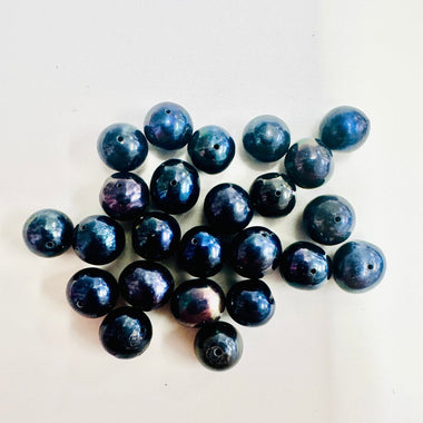 Cultured Freshwater Pearls Round Beads 8mm | Elegance and Purity in Night Blue - Beadsy Beads