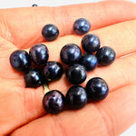 Cultured Freshwater Pearls Round Beads 8mm | Elegance and Purity in Night Blue - Beadsy Beads