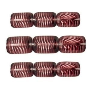Czech Glass Beads Polished Rectangles 12 x 8mm : Crystal/Amethyst - 5pcs - Beadsy Beads