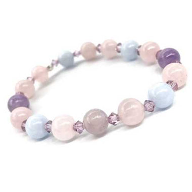 Dream Quartz Gemstone / Swarovski Crystals Bracelet size 8mm - Beadsy Beads