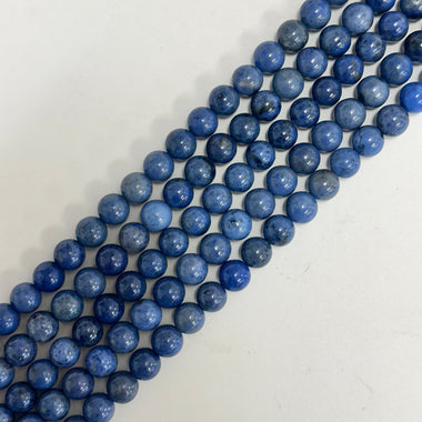 Dumortierite Crystal Gemstone Beads Round choose size | 15.5'' Strand - Beadsy Beads