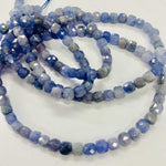 Faceted Cubed Crystal Bead Tanzanite 15 inch strand 4mm - Beadsy Beads