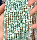 Authentic Green Angelite Potato Tumble Nugget Gemstones Bead 6-8mm -15.5" Strand