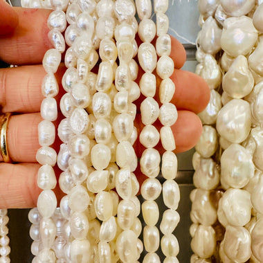 Freshwater Baroque Pearl 6 - 7mm - 15.5"inches Strand - Beadsy Beads