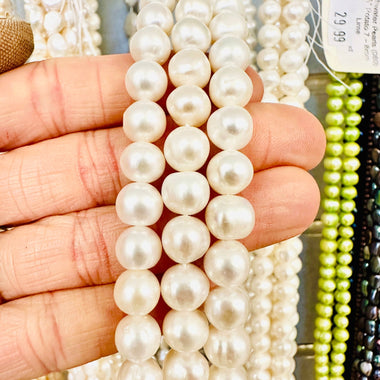 Freshwater Pearl Potato Beads 9 mm - 15.5"inches Strand - Beadsy Beads