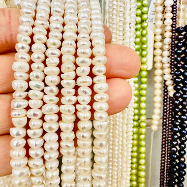 Freshwater Round Pearl 6-7mm -15.5"inches Strand - Beadsy Beads