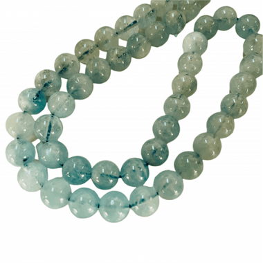 GENUINE "A" Quality Aquamarine Gemstones Crystal Beads Round 8mm - 10pcs - Beadsy Beads
