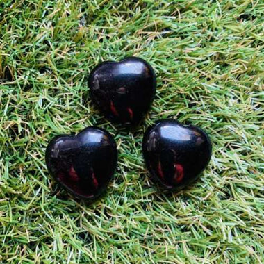 Genuine Black Obsidian Gemstone Crystal Love Heart 3cm - Beadsy Beads