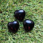 Genuine Black Obsidian Gemstone Crystal Love Heart 3cm - Beadsy Beads