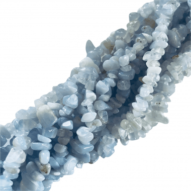 GENUINE Blue Lace Agate Chips Crystal Gemstone Bead Strand 85cm - Beadsy Beads