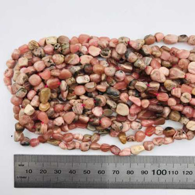 GENUINE Rhodochrosite Potato Nugget Gemstones Beads 6*8mm - 15 Inches Strand - Beadsy Beads