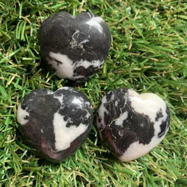 Genuine Zebra Jasper Gemstone Crystal Love Heart 3cm - Beadsy Beads