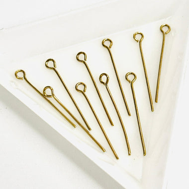Gold Filled Eye Pins 25mm - 10pcs - Beadsy Beads