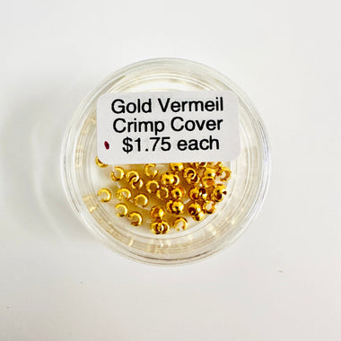 Gold Vermeil - Bead Crimp Cover - each - Beadsy Beads