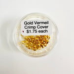 Gold Vermeil - Bead Crimp Cover - each - Beadsy Beads