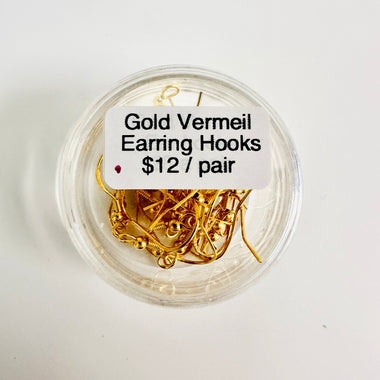 Gold Vermeil - Earring Hooks - pair - Beadsy Beads
