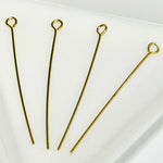 Gold Vermeil Eye Pin 30mm - 4pcs - Beadsy Beads
