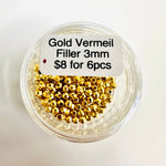 Gold Vermeil - Faceted Round Filler Spacer 3mm - 6 pcs - Beadsy Beads