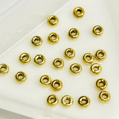 Gold Vermeil Flat Spacers 3mm - 10pcs - Beadsy Beads