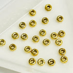 Gold Vermeil Flat Spacers 3mm - 10pcs - Beadsy Beads
