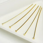 Gold Vermeil Head Pin 35mm - Beadsy Beads