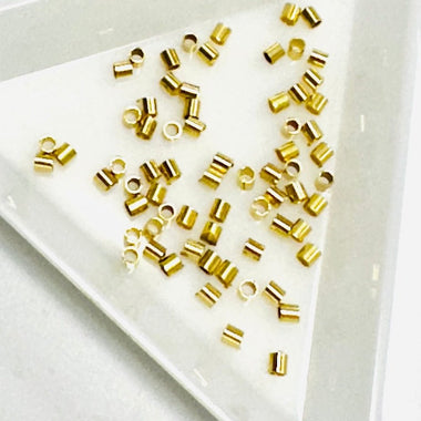 Gold Vermeil Large Crimps 2mm - 10pcs - Beadsy Beads