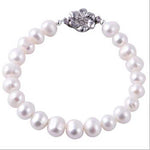 Grade A Cultured White Pearls wih Platinum Plated Clasp - Beadsy Beads