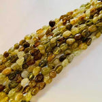 Authentic Green Garnet -Tsarvorite Potato Tumbled Nugget Gemstones Beads 6*8mm -15" Strand