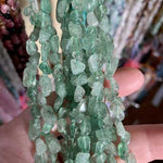 Green Strawberry Quartz Crystal Tumbled Nugget Gemstones Beads 6 - 8mm – 15.5″ Strand - Beadsy Beads