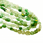 Green Strawberry Quartz Crystal Tumbled Nugget Gemstones Beads 8mmx10mm – 15.5″ Strand - Beadsy Beads