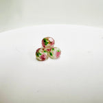 Handmade Glass Faceted Rondelle Flower Beads 6mm White / 4pcs - Beadsy Beads