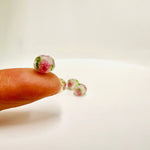 Handmade Glass Faceted Rondelle Flower Beads 6mm White / 4pcs - Beadsy Beads