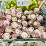 Handmade Glass Faceted Rondelle Flower Beads 8.5mm Light Pink / 3pcs - Beadsy Beads