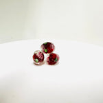 Handmade Glass Faceted Rondelle Flower Beads 8mm Dark Red / 3pcs - Beadsy Beads